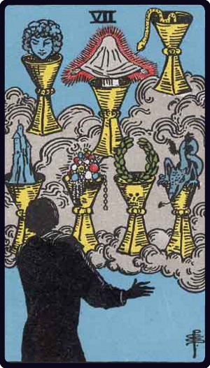 Карта Таро «Семёрка Кубков» — младший аркан